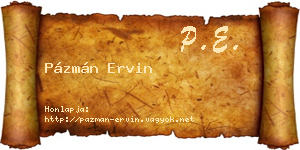 Pázmán Ervin névjegykártya